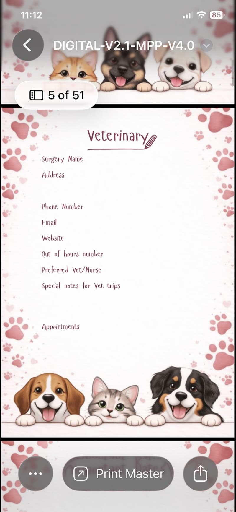 My Pet Planner 2.1 Digital Download (PDF)