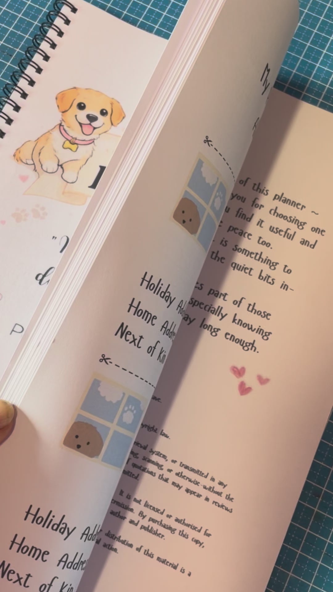 A4 Spiral Bound My Pet Planner